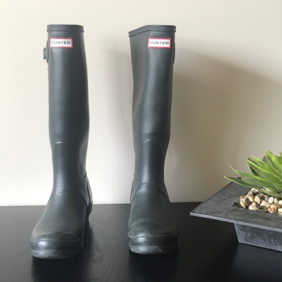 Hunter Shoes - Hunter Matte Green Rainboots